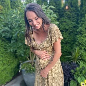 Anthropologie Long Cheetah Print Dress